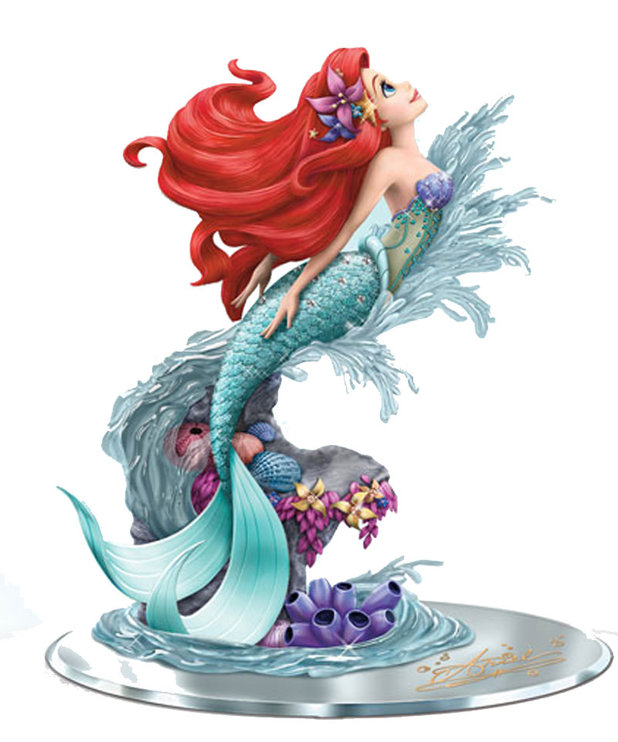 Bradford Exchange Disney ( Figurine résine sur miroir ) Ariel