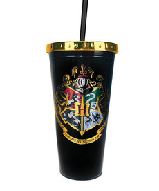Hogwarts Glass With Straw ( Harry Potter )