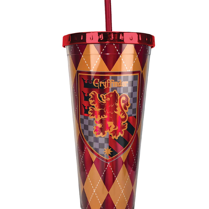 Harry Potter Deathly Hallows Glitter 20 oz. Acrylic Cup with Straw