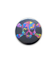 Multicolored Skull ( Button )