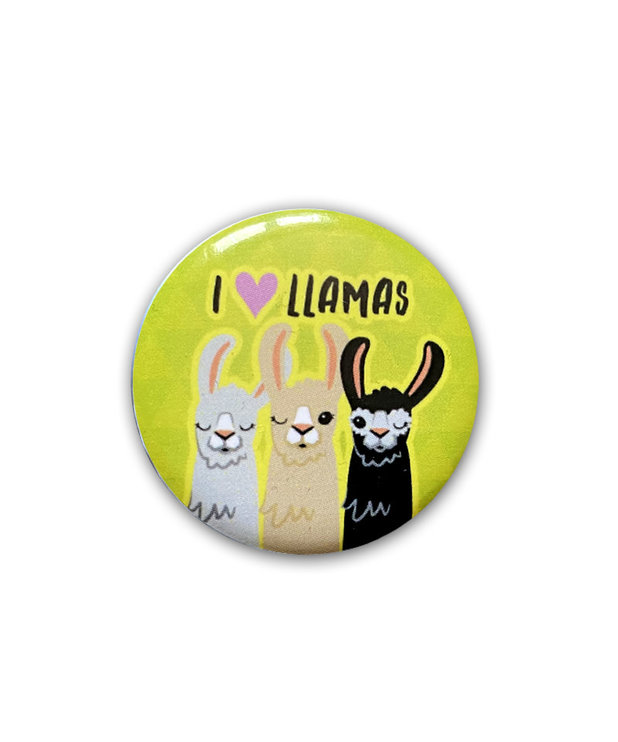 I Love Llamas ( Button )