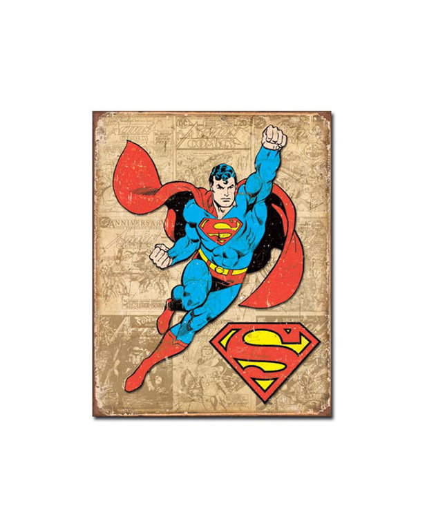 Dc comics Dc Comics ( Affiche de Métal 12.5 X 16 ) Superman Retro