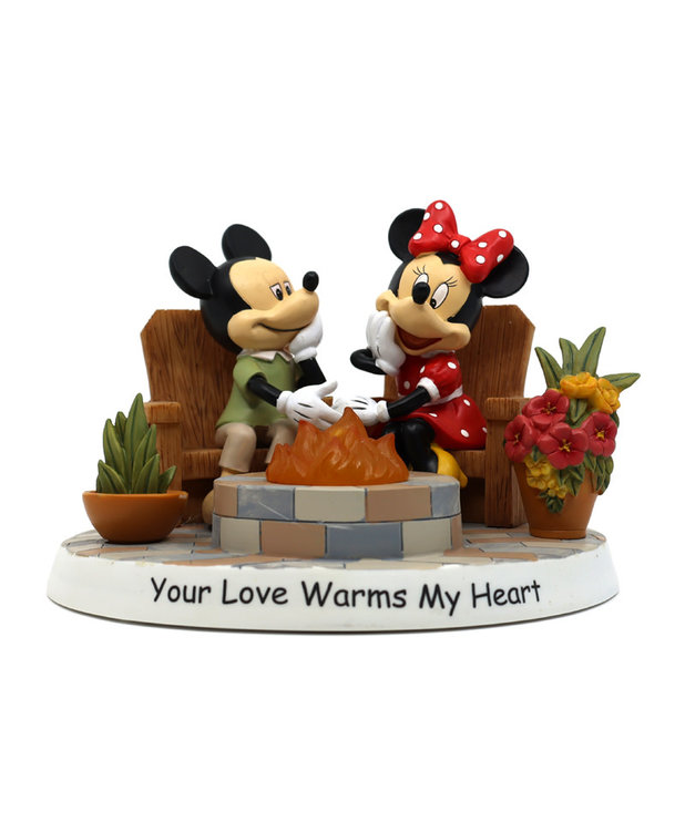 Disney ( Bradford Exchange Figurine ) Mickey & Minnie Your Love Warms My Heart