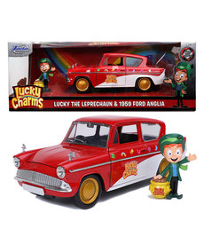 Lucky Charms ( Voiture De Collection En Métal 1:24 ) Lucky The Leprechaun & 1959 Ford Anglia