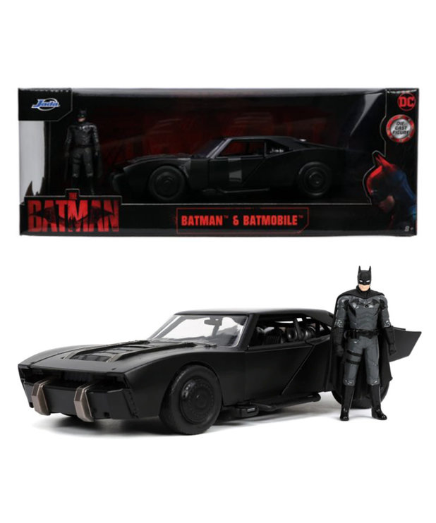 Dc Comics ( Die Cast 1:24 ) Batman Figurine & Batmobile