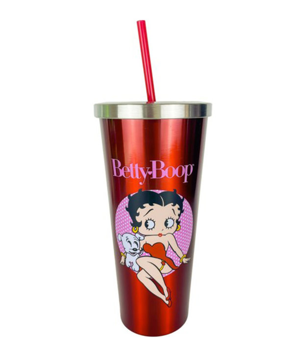 Betty Boop ( Acrylic Glass With Straw ) Betty Boop & Dog