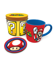 Super Mario ( Mug And Coaster Tin Set ) Logos