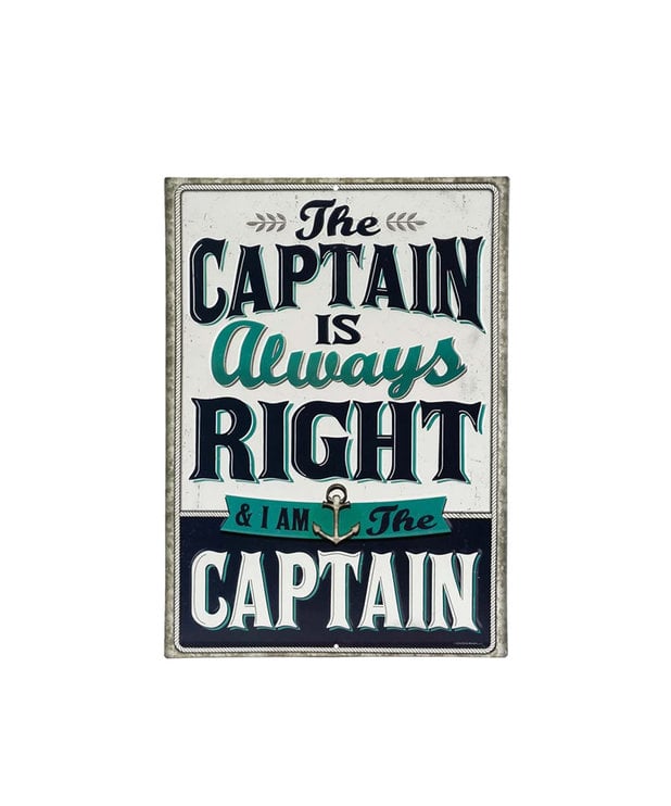 Captain is Always Right ( Embossed Metal Plate )