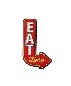 Eat Here ( Embossed Metal Plate )