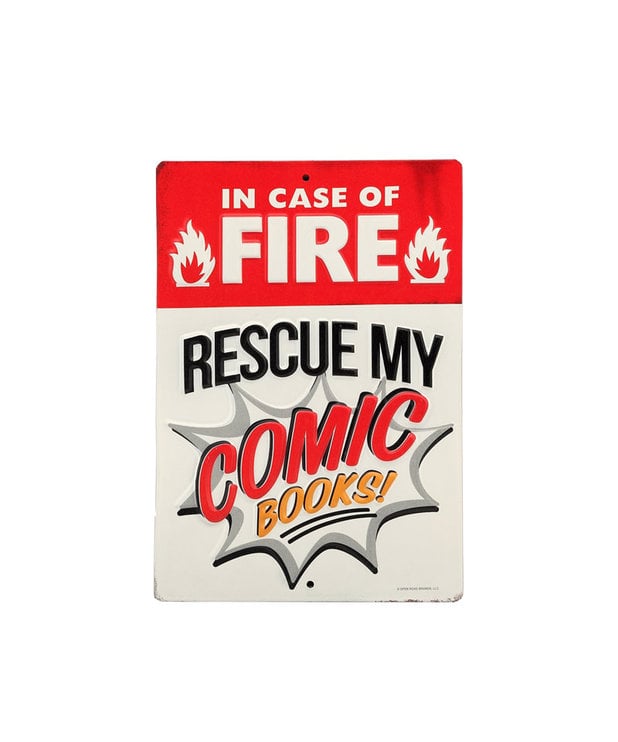 Rescue My Comic Books ( Embossed Metal Plate )
