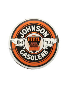 Johnson Gasoline ( Round Embossed Metal Poster )
