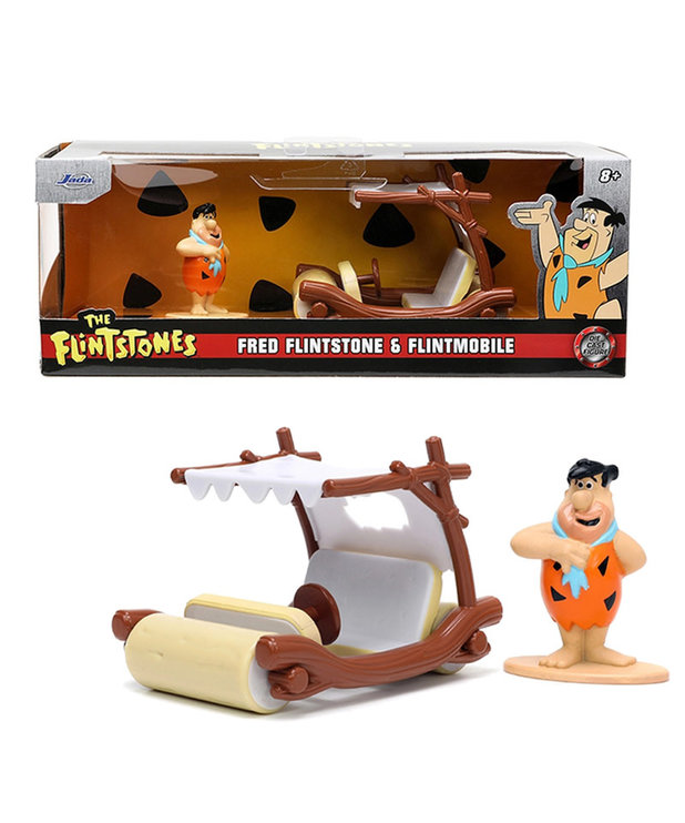 The Flintstones ( Die Cast 1: 32 ) Fred Flintstone & Flintmobile ( ATL )