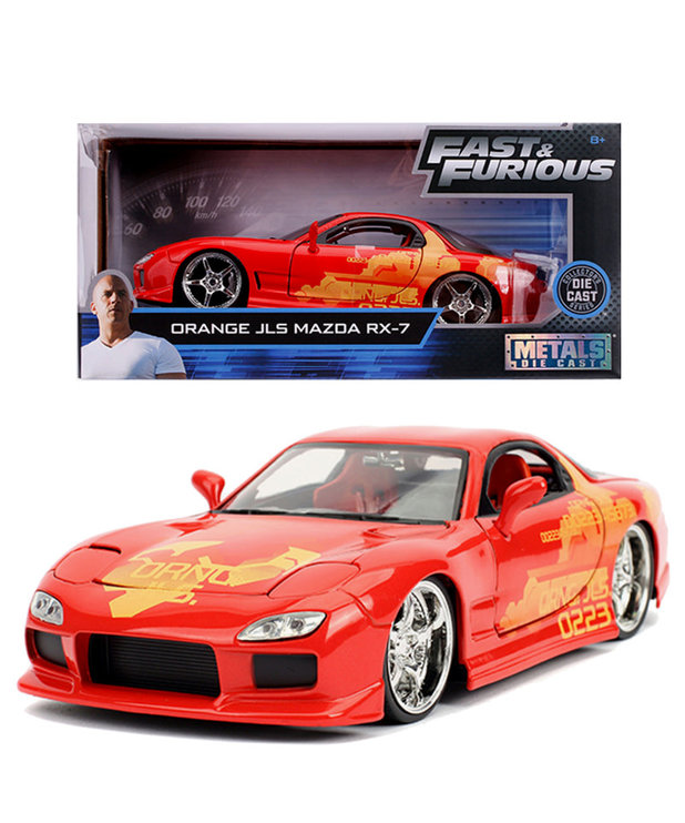 Jada Toys Orange Julius Mazda RX-7 ( Rapides et Dangereux ) Voiture de Collection en Métal 1:24