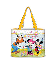 Bradford Exchange Hand Bag ( Disney ) Tote Springtime Fun Mickey Minnie Goofy