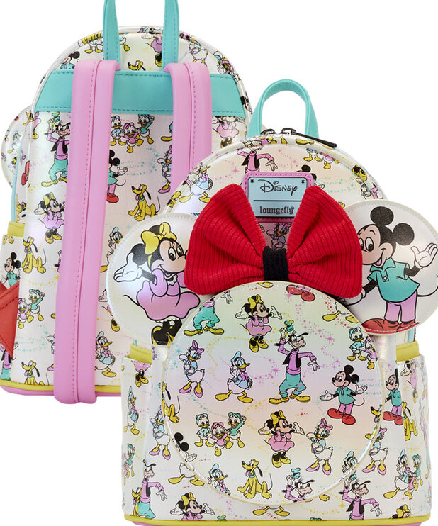 Loungefly Mini Sac à Dos avec Passe pour Cheveux ( Disney ) Mickey & ses Amis