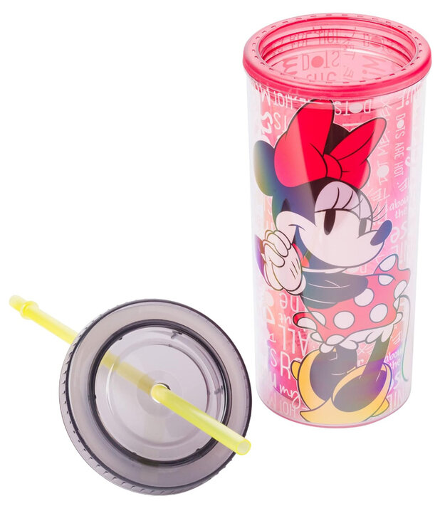 Acrylic Bottle with Strawhat ( Disney ) Minnie Mouse Rockin