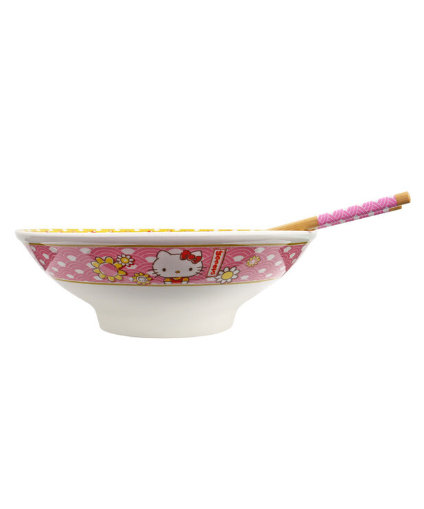 30 oz. Ramen Bowl with Chopsticks ( Hello Kitty ) Pink & Gold