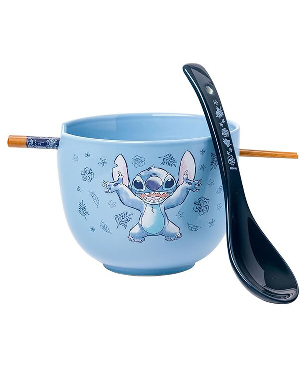 Bol en Céramique avec Baguettes et Cuillère ( Disney ) Stitch