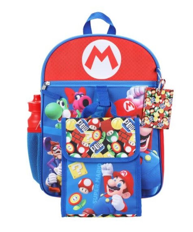 Sac à Dos avec Accessoires ( Mario Bros ) 5 morceaux ( ATL )