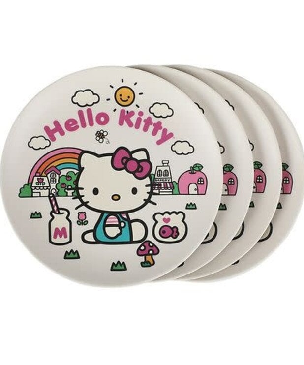 Ensemble de 4 Assiettes en Bambou ( Sanrio ) Hello Kitty ( ATL )