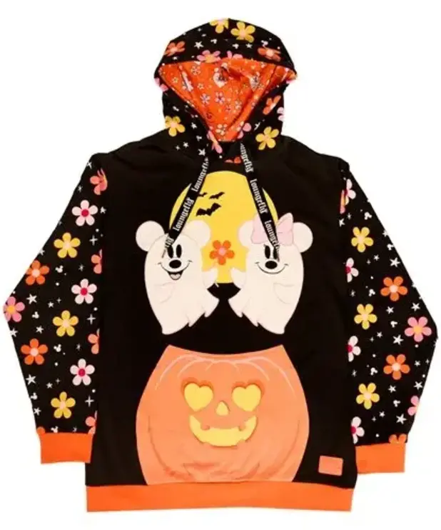 Loungefly Chandail à Capuchon Illumine dans le Noir ( Disney ) Mickey & Minnie Halloween