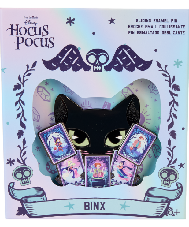 Loungefly Èpinglette 3’’ qui Illumine dans le Noir Loungefly ( Hocus Pocus ) Binx et Cartes de Tarot