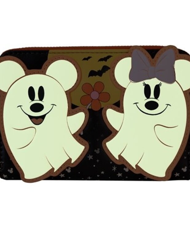 Loungefly Portefeuille qui Illumine dans le Noir  Loungefly ( Disney ) Mickey & Minnie Fantôme