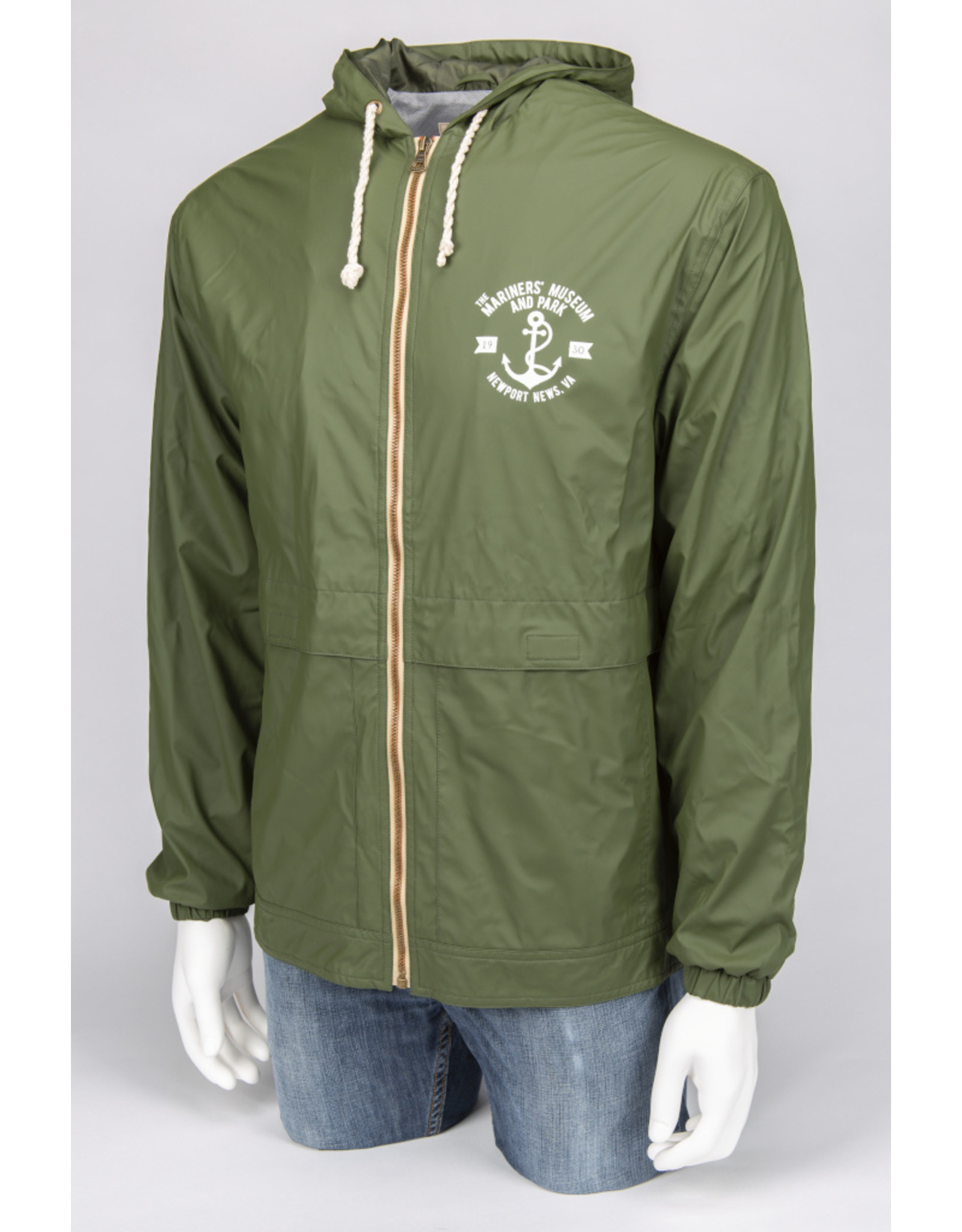 复古锚雨夹克