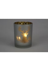Metallic Forest Icons Glass Candle Holder Large
