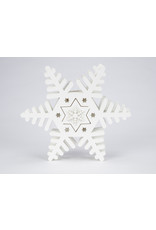 LED白色木制雪花墙装饰