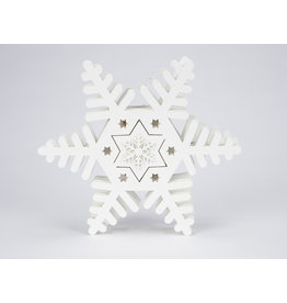 LED白色木制雪花墙装饰