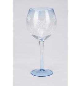Frosted Snowflake Stemmed Wine Glass