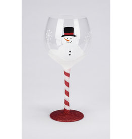 雪人闪闪发光酒杯