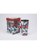 陶瓷旅行杯子硅胶涂上手柄“蓝冬青”