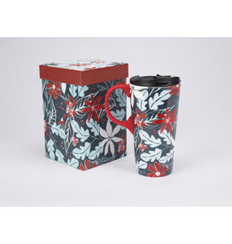 Ceramic Travel Mug Silicone Painted Handle 