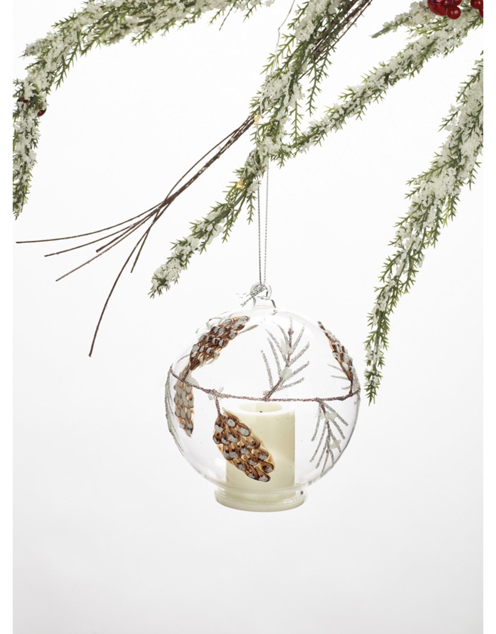 玻璃松果LED茶灯装饰