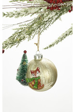 玻璃球松鼠或狐狸装饰组合