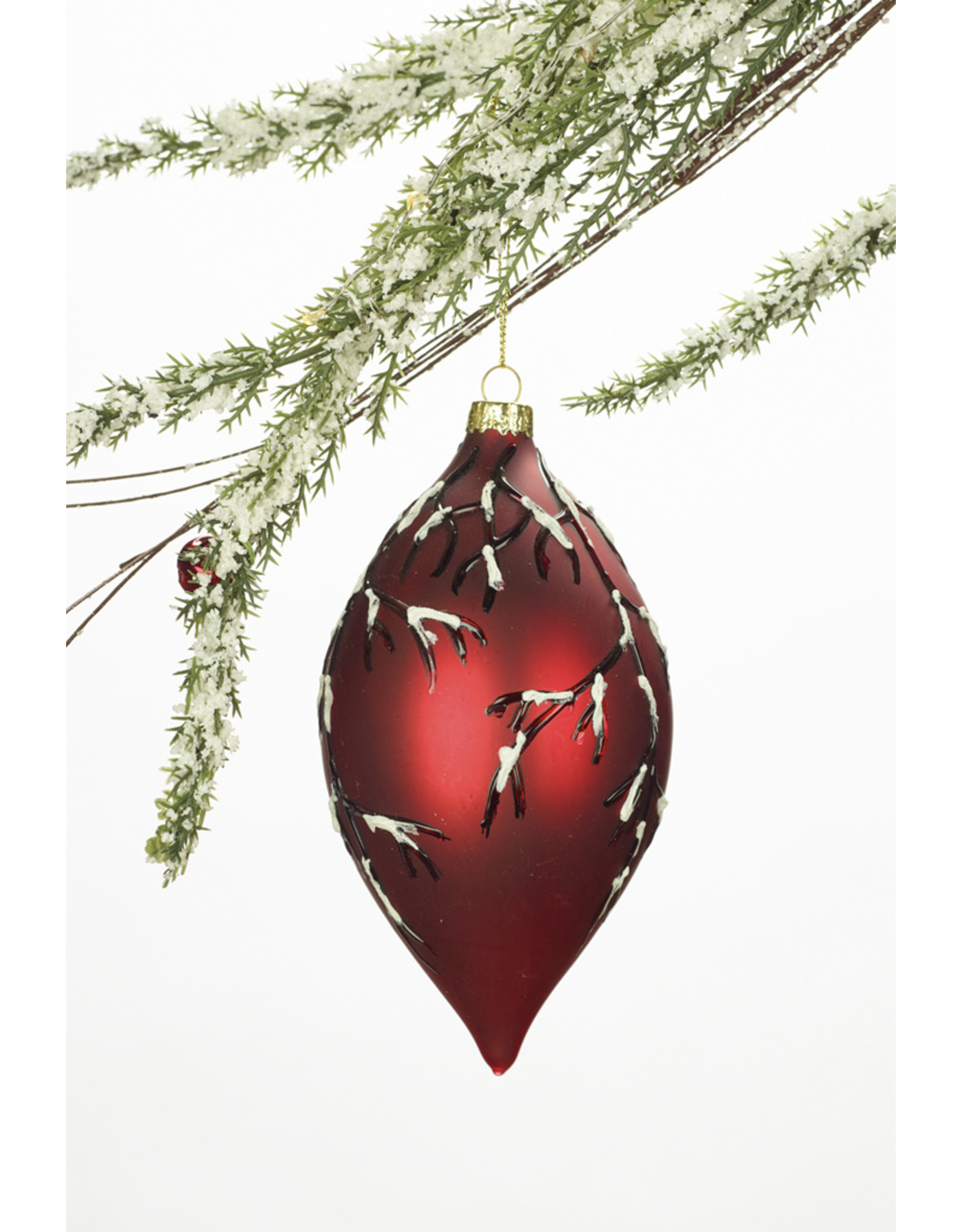 红色和白色桦木玻璃装饰