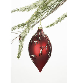 Red and White Birch Glass Ornament 红色和白色的桦树玻璃装饰品