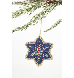 蓝色绣花雪花装饰组合