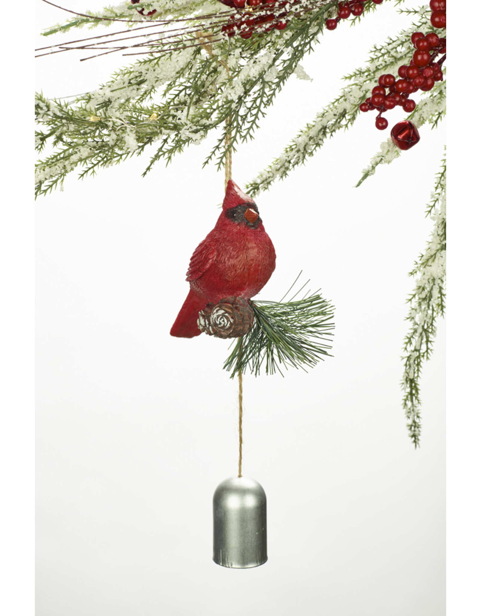 Polystone Cardinal Bell Ornament