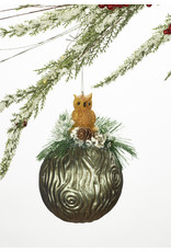 玻璃球猫头鹰或灰鼠装饰品什锦