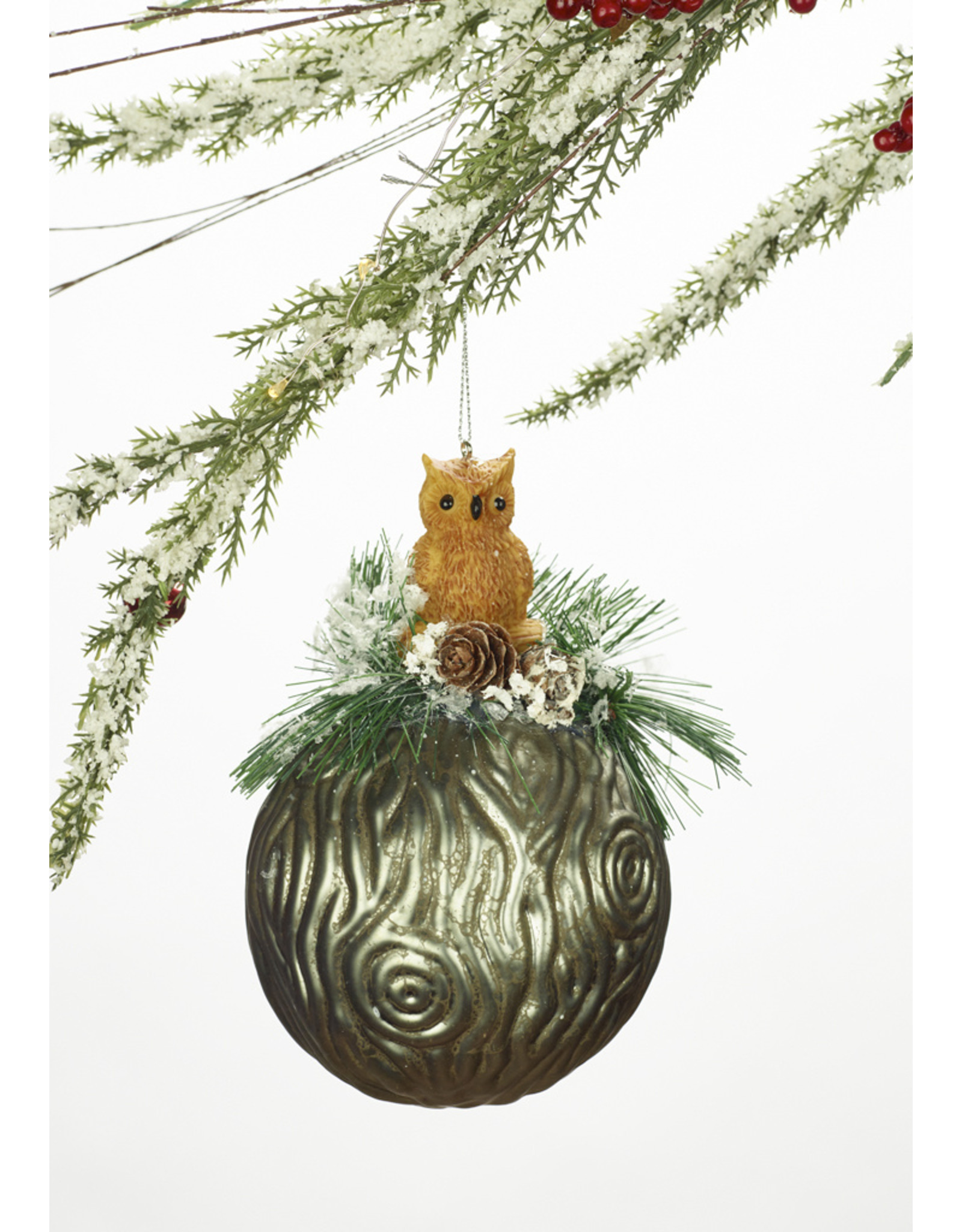 玻璃球猫头鹰或灰鼠装饰品什锦