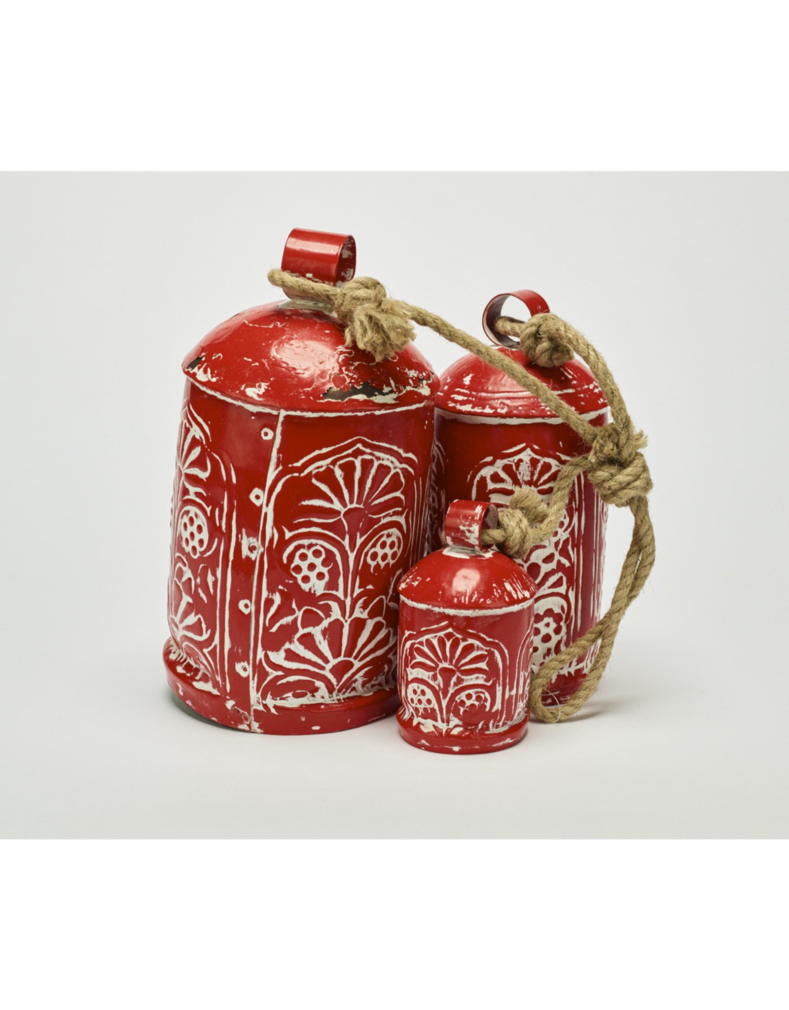 锤击金属铃铛古色古香的红色套3