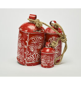 锤击金属铃铛古色古香的红色套3