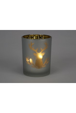 金属森林图标玻璃烛台小