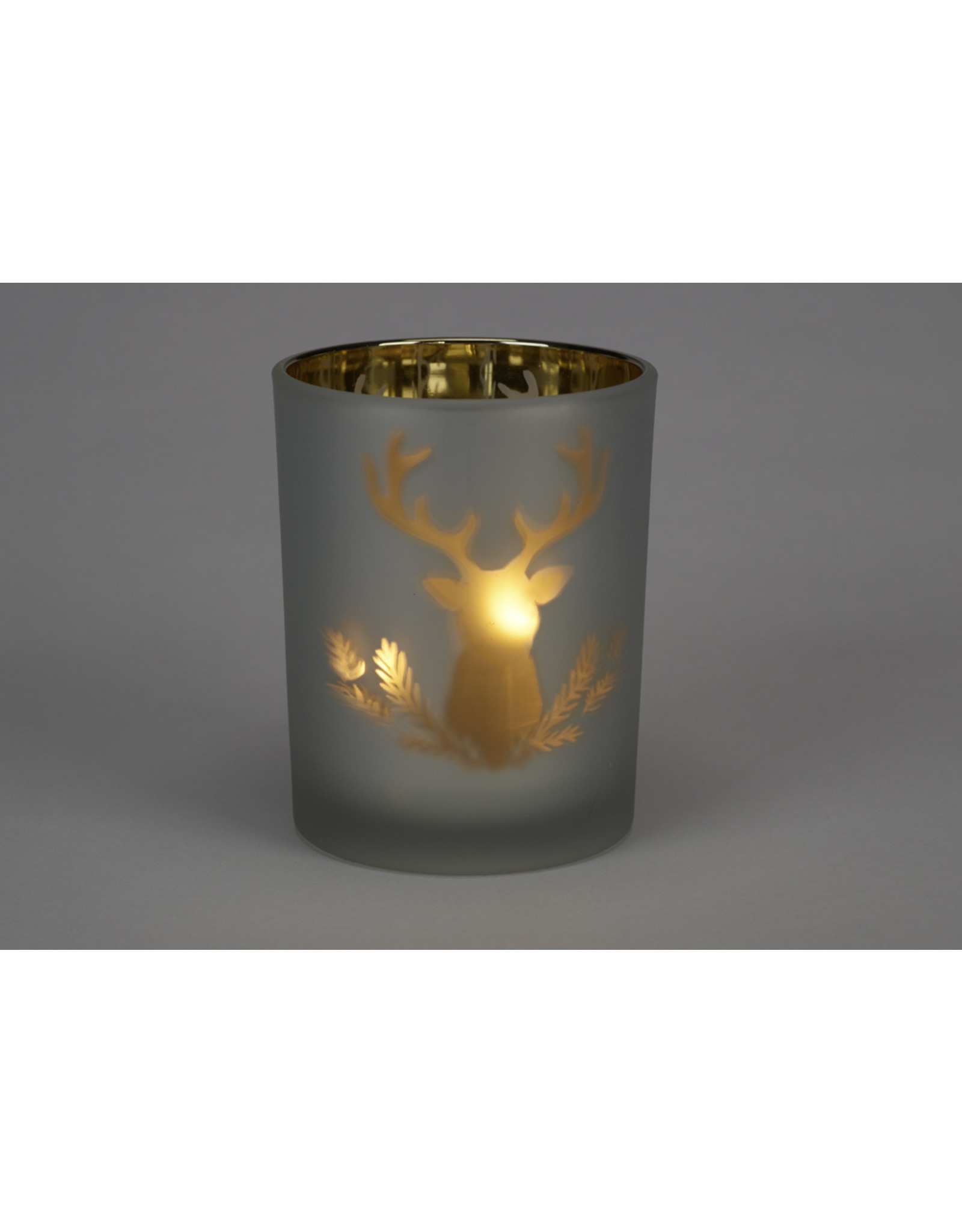 金属森林图标玻璃烛台小