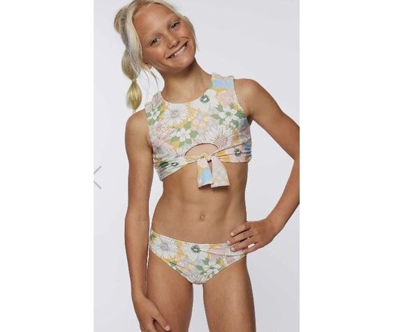 O'Neill O'Neill Twiggy Banded Tie Front Girl's High Neck Swim Set