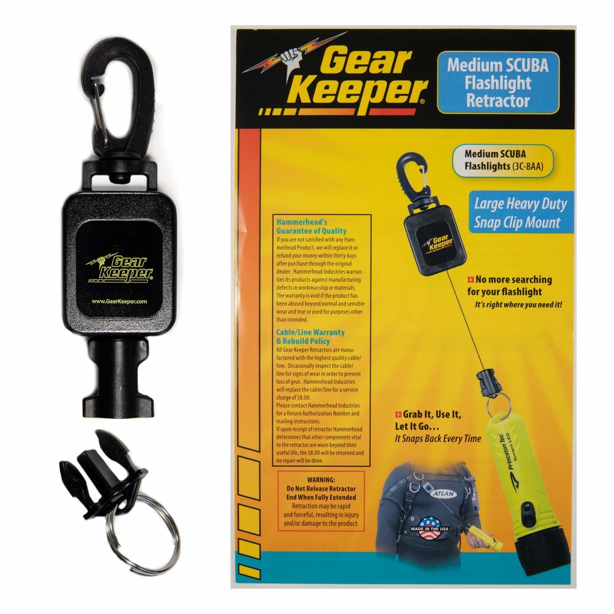 Hammerhead Industries Small SCUBA Flashlight Retractor