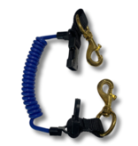 Trident Quick Release Stretch Coil Lanyard w/Brass Clip Blue